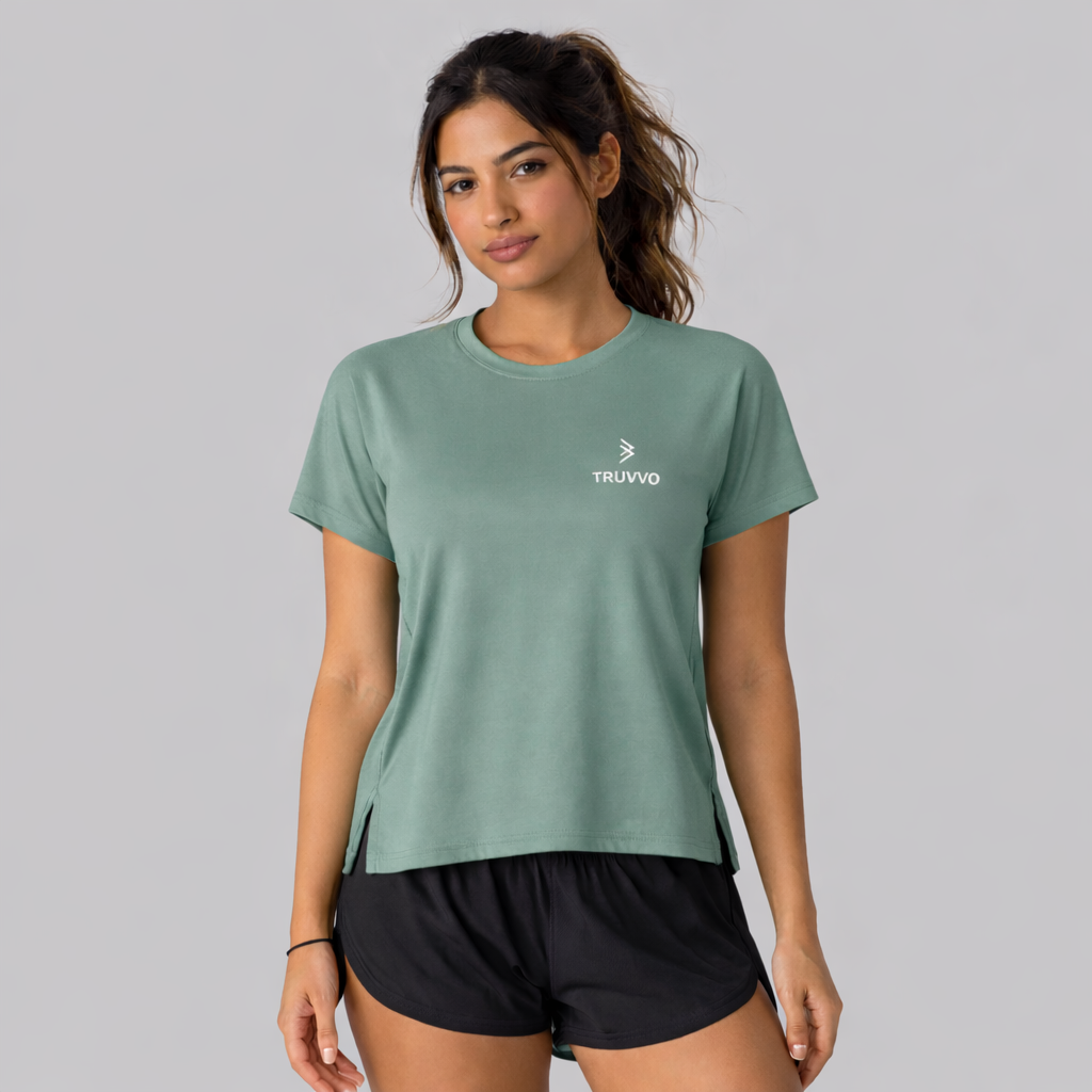 Round Neck Side Slit Tee