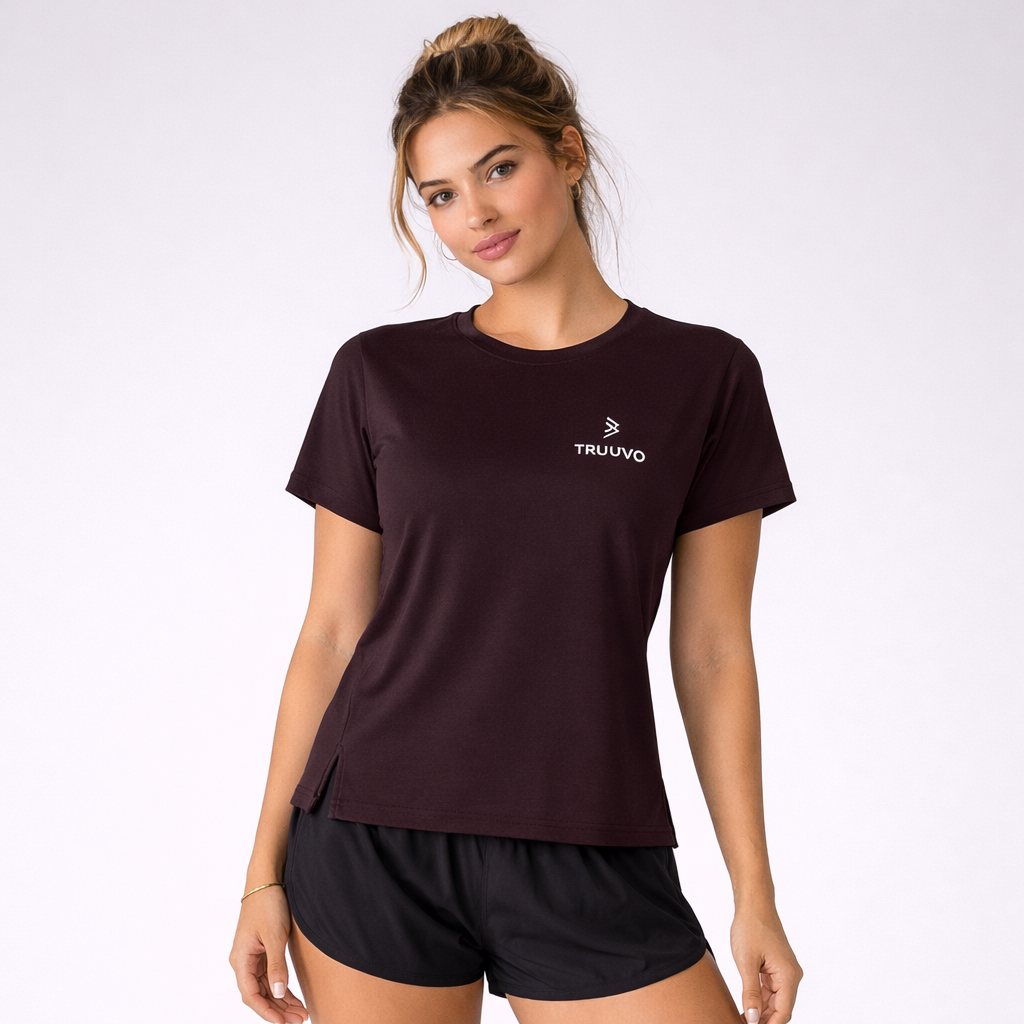 Round Neck Side Slit Tee