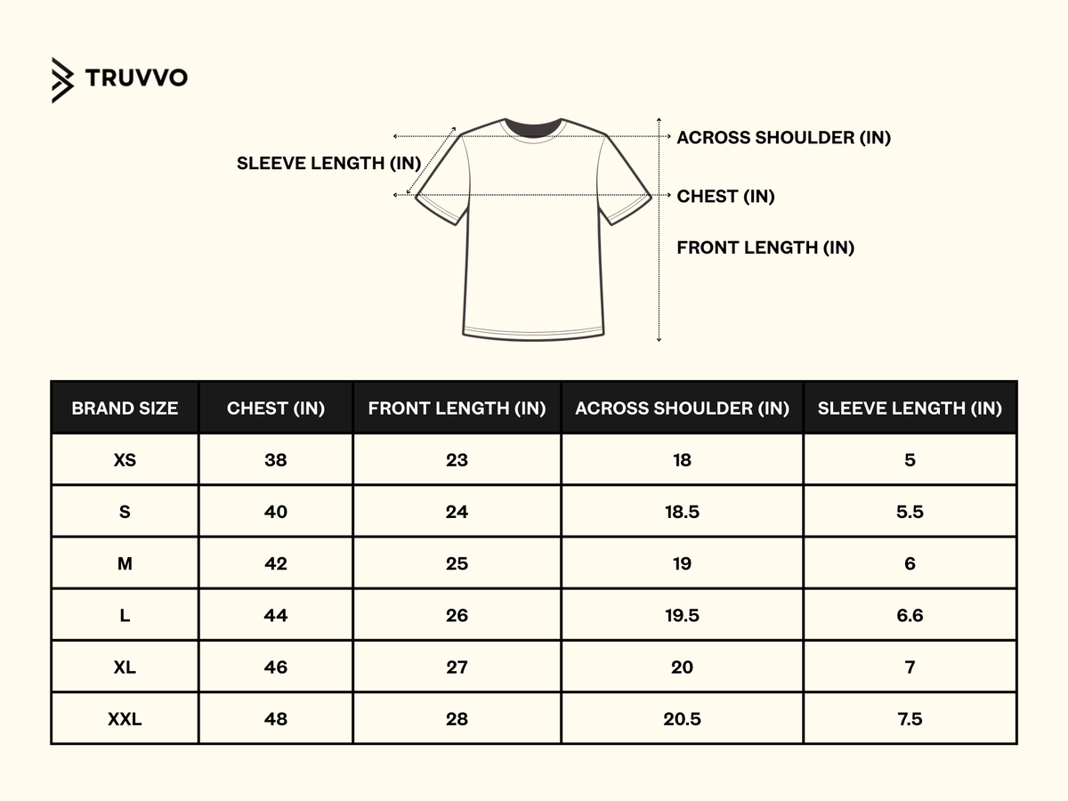 Round Neck Side Slit Tee Size Guide