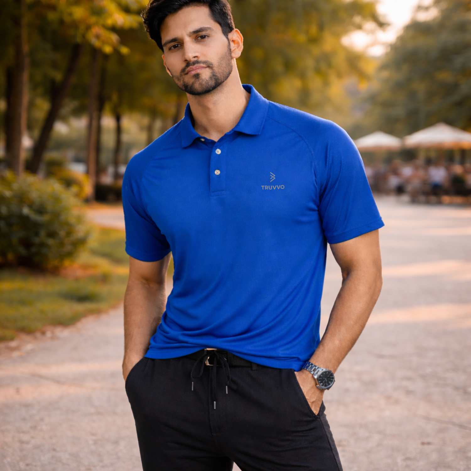 Men's Raglan Polo T Shirt