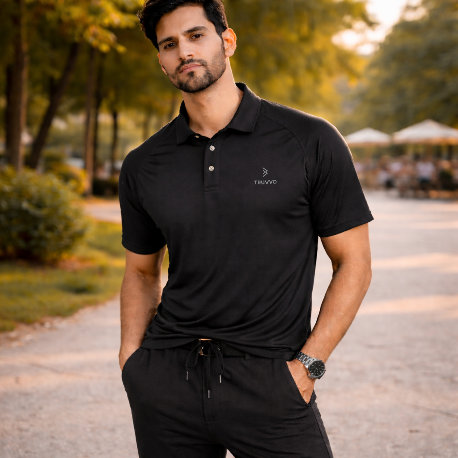 Men's Raglan Polo T Shirt