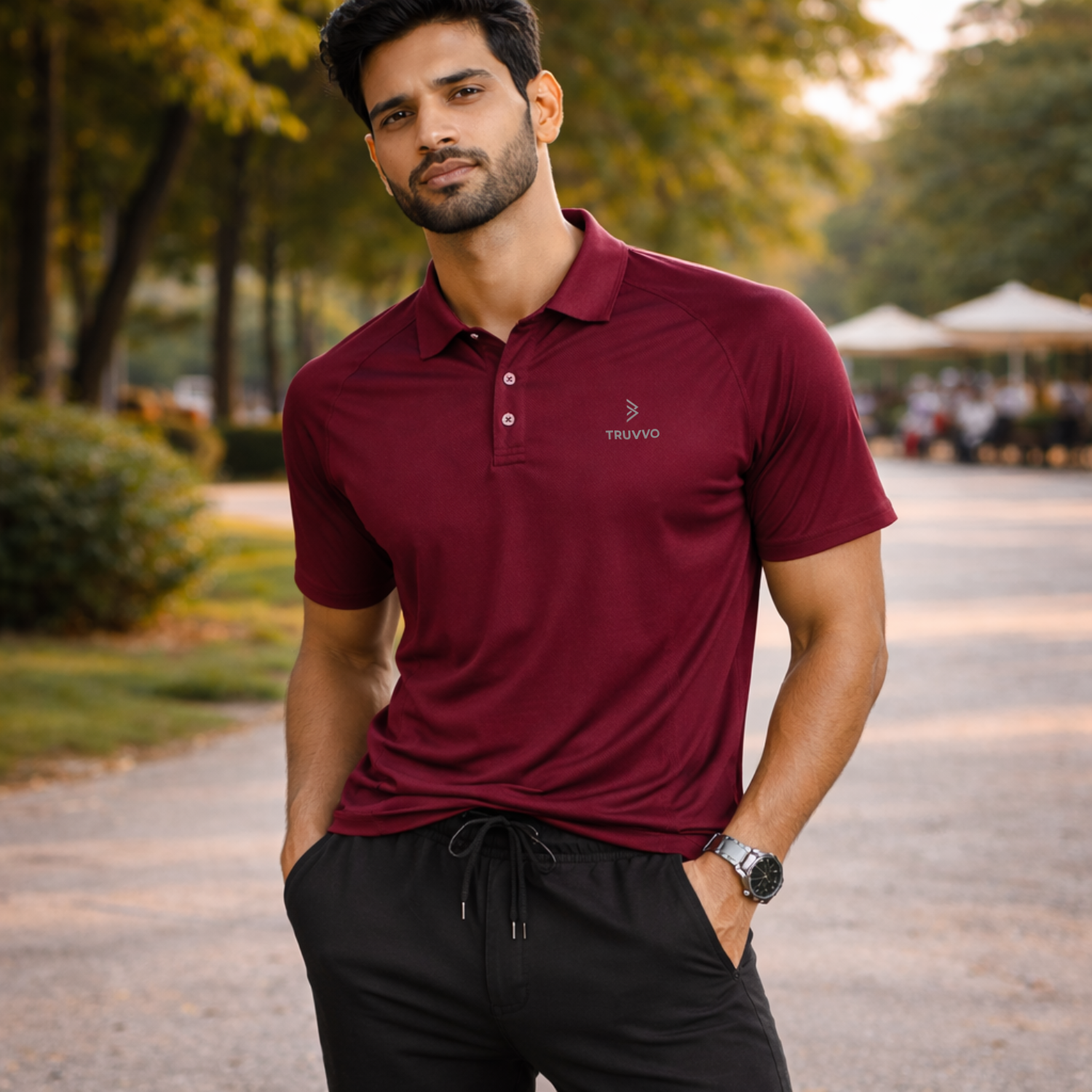Men's Raglan Polo T Shirt