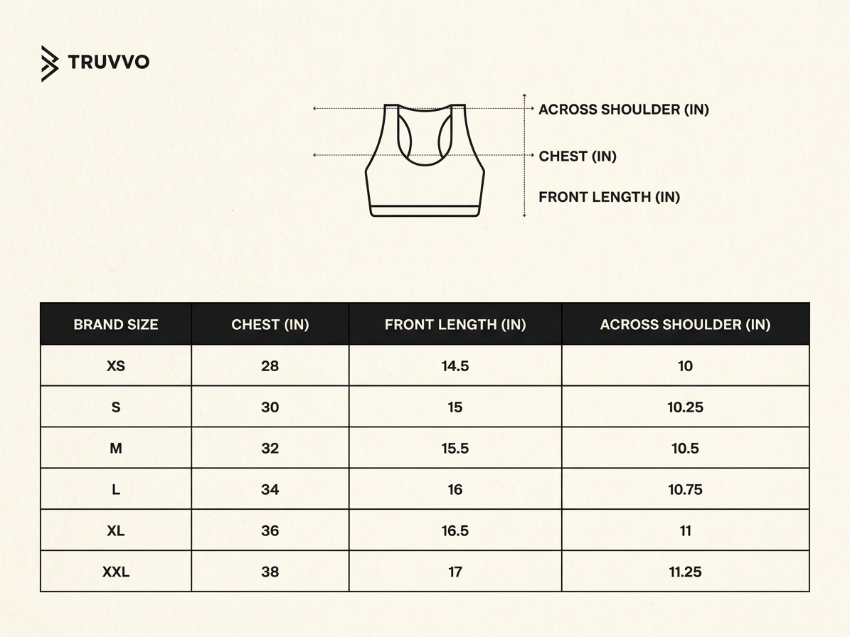 Women's Workout Crop Top Tie-Dye Size Guide