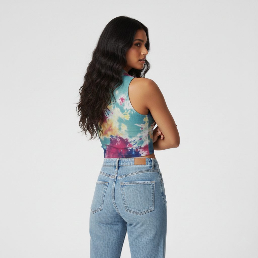 Women's Workout Crop Top Tie-Dye