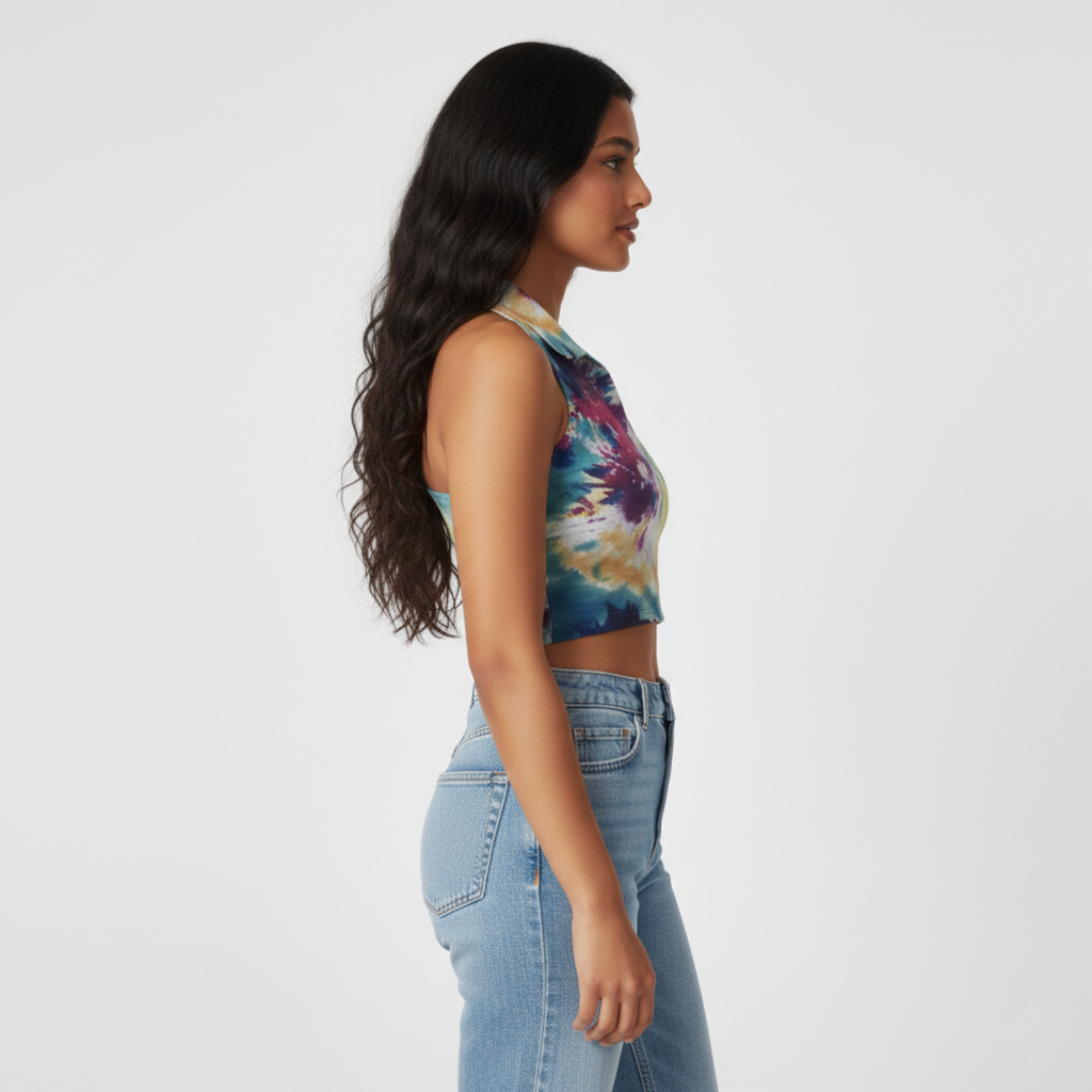 Women's Workout Crop Top Tie-Dye